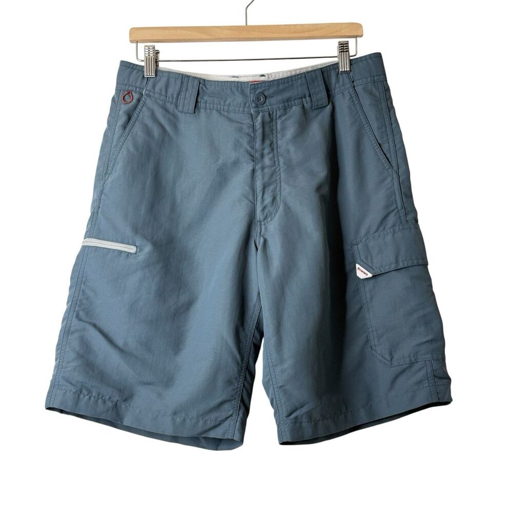 Simms Guide Series Cargo Shorts Mens M Blue Fly Fishing Outdoor Lightweight Hike
